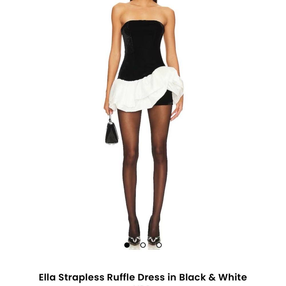 Ella Black and White Strapless Dress